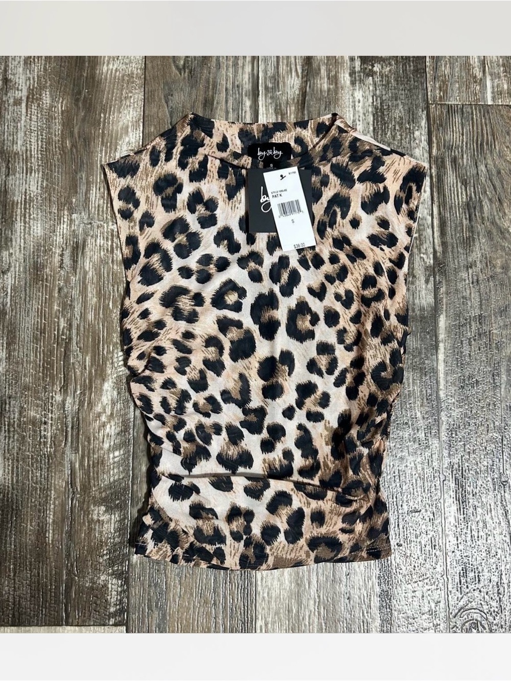 Leopard Print Sleeveless Tank Top - Tan/Black Sexy Short Top
